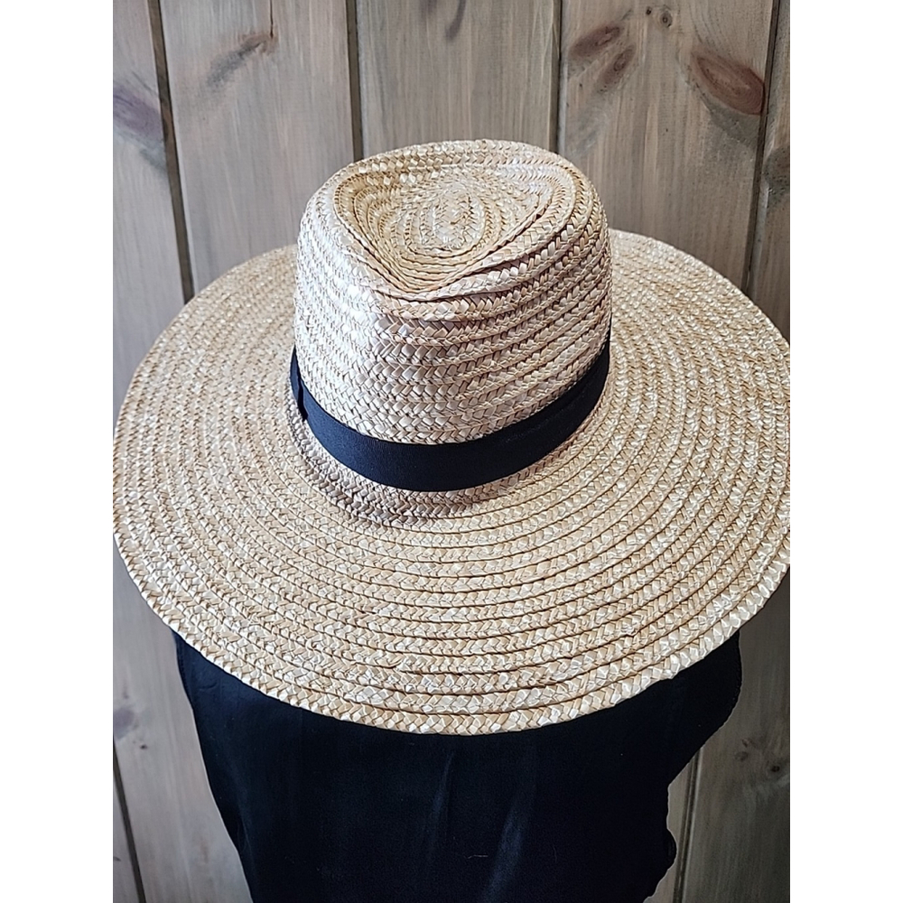 Lack of Color The Spencer Boater hat Natural Straw Wide Brim Sz Med 57cm - Picture 3 of 9